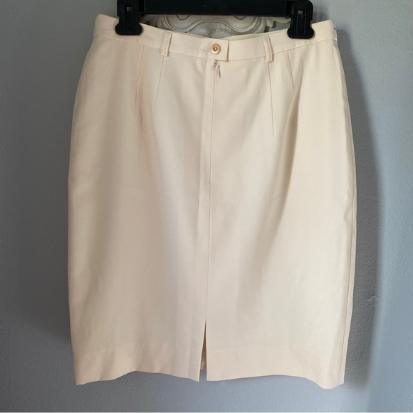 ESCADA Wool Elegant Cream Pencil Skirt 38/8 - Picture 2 of 11